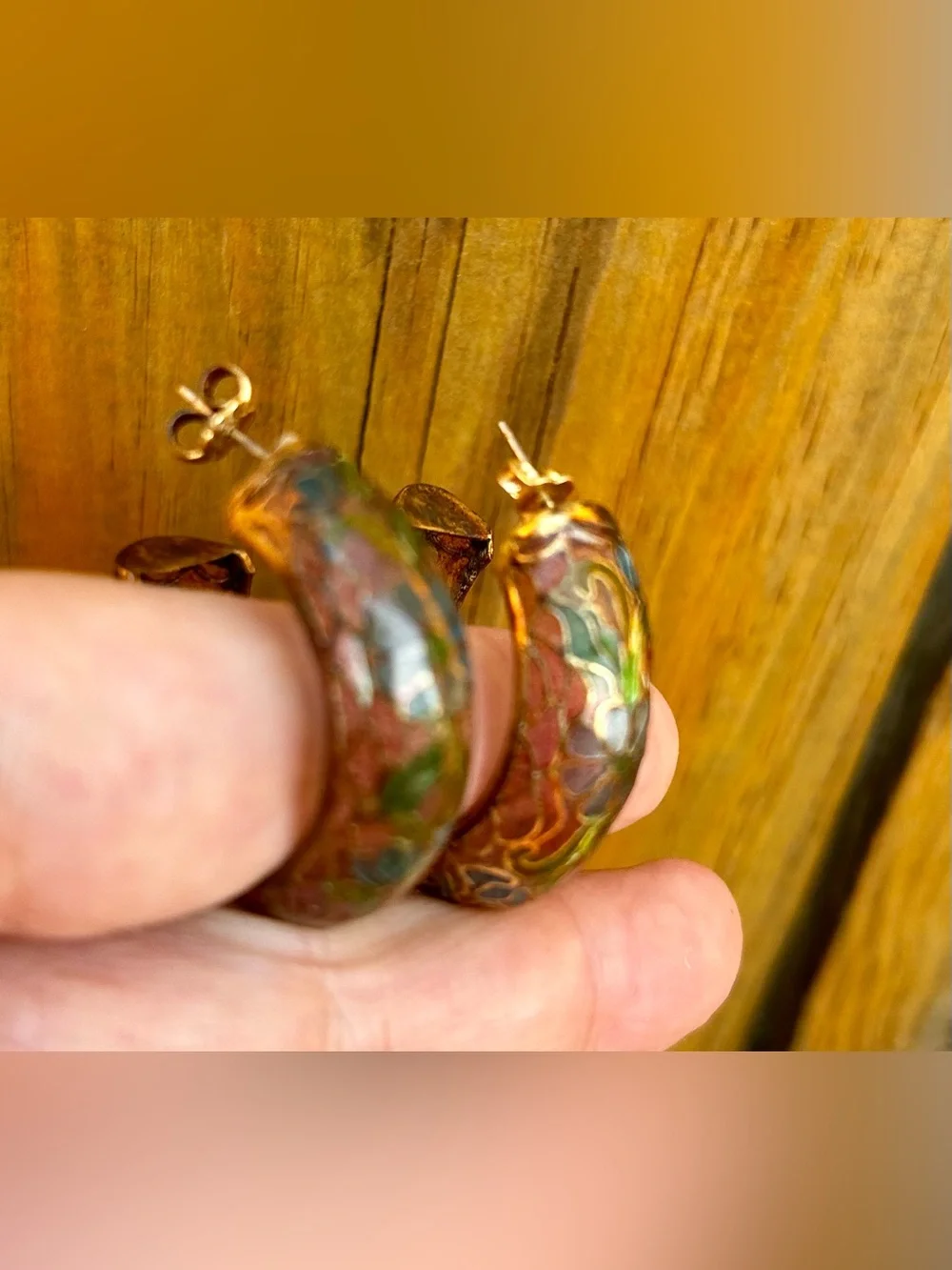 Vintage Earrings Asian Plique A Jour 